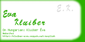eva kluiber business card